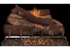 Shop Outdoor Vent Free 24" Giant Timbers Concrete Gas Log Set – Stainless Steel Mega Flame Burner