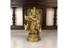 Shop Handcrafted Brass Krishna Statue for Home Mandir at Yathashilpam