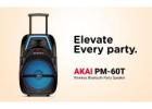 AKAI PartyMate Pro 60W Portable Bluetooth Trolley Speaker with Karaoke