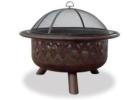 Buy Oil Rubbed Bronze Wood Burning Outdoor Fire Pit with Lattice Design – WAD792SP