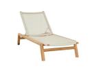 Luxurious Mira Sunbed in White Braid & Natural Teak Finish