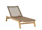 Luxurious Mira Sunbed in Coral Braid with Natural Teak Frame