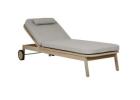 Normandy Sunbed – Light Grey with Aged Teak for Ultimate Relaxation