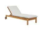 Luxury Cannes Sunbed in Snow White & Natural Teak Finish