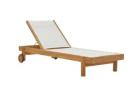 Premium Cannes Sling Sunbed – White & Natural Teak Finish