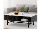 Stylish Artiss Black Coffee Table with Storage Drawer & Shelf