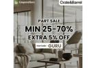 Crate & Barrel UAE Part Sale  – Save Upto 70% OFF + Extra 5% OFF