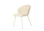 Elegant Anders Dining Chair – Natural Fabric & Sleek White Legs