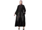 The Elegant black abaya Shine Nida Front Open Bell Sleeve