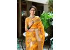 Beautiful Yellow Saree Now Available on Mirraw