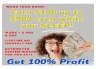 Work from home and earn $100, $300, $600 up to $900 even while you sleep!