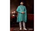 Celebrate Traditions in a Stunning Blue Colour Sherwani