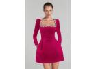Buy Velvet Pink Dress by K & P Fashion
