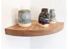 Stylish Thick Oak Corner Wood Shelf Floating
