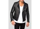 Purchase Ambrose Black Quilted Lambskin Leather Jacket from NYC Leather Jackets