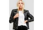 Purchase Khloe Black Studded Leather Jackets NYC Leather Jackets Online