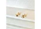 10K Real Yellow Gold Love Knot Earrings – Small 7mm Dainty Stud Earrings Gift for Women