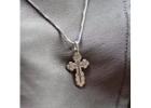 Christian Eastern Orthodox Cross Necklace – Small 3/4" Cross Pendant with Box Chain