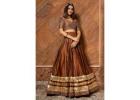 Stylish Brown Lehenga with Huge Eid Discounts