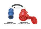 Charging Cable Adapter – 16A/1-Phase CEE Plug (216-6) → 16A/3-Phase CEE Socket (416-6)