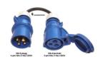 Charging Cable Adapter – 32A/3-Phase Blue CEE Plug (332-9) → 32A/1-Phase Blue CEE Socket (232-6)