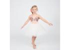Ivory Tulle Flower Girl Dress, Rose Gold Sequin Princess Gown, Cream Tulle Wedding Dress
