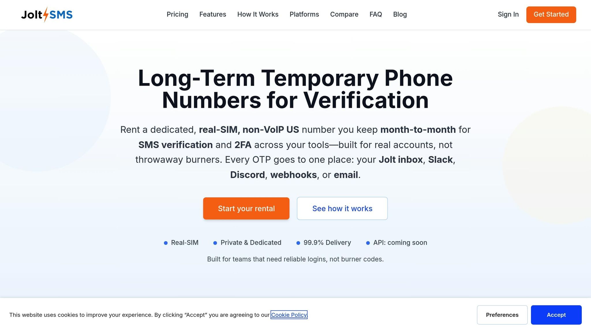 JoltSMS - Real-SIM Phone Numbers for Verification