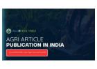 Agri Article Publication in India – Showcasing Innovation and Research