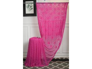 Bright and Delicate Chikankari Work On a Rani Pink Georgette Saree Bright and Delicate Chikankari Work On a Rani Pink Georgette Saree