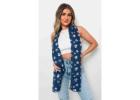 Lightweight Scarves Women’s Remi Wrap Silver Sparkle Foil Paw