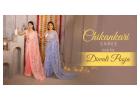 Chikankari Saree Look for Diwali Pooja Celebration