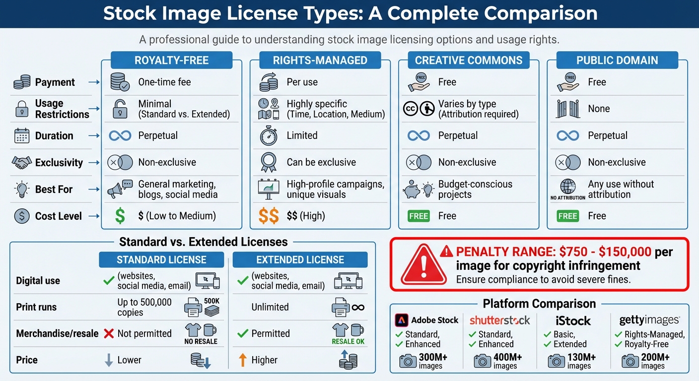 Stock Image License Types Comparison Chart