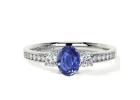 AAA Quality Grade 1.00cttw Diamond Sapphire Engagement Rings