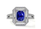 14k White Gold Diamond Sapphire Engagement Rings