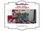 Bars and Booths offers Diner tables and chair sets for sale in real metal banding 