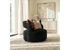 Stylish Interior Ave Coco Milan Black Swivel Accent Chair