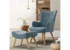 Artiss Armchair Set with Ottoman – Stylish Blue Comfort