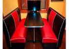 Bars and Booths offers Diner tables and chair sets for sale in real metal banding 