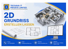 Präzise 2D-Grundrisse für Planung und Dokumentation | Tecsava