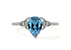 Natural Women's Swiss Blue Topaz Rings
