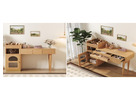 Modern Makeup Vanity Desk with Drawers, Cabinet & Open Storage Shelves