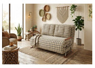 4-in-1 Convertible Sleeper Sofa Chair with Tartan Fabric for Small Spaces