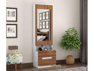 Contemporary Wooden Dressing Table with Mirror and Storage Space Contemporary Wooden Dressing Table with Mirror and Storage Space