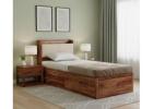 Wildon Premium Sheesham Wood Single Bed with Drawer Storage
