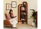 Sheesham Wood 4-Tier Corner Bookshelf in Honey Finish