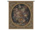 Floral Composition in Vase Dark Green Italian Tapestry Wall Hanging