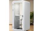 Removable Acoustic Phone Booths - White Modern Style & Silent Ventilation Pods