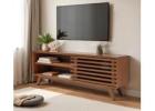 Luxury Wooden TV Unit – TV Cabinet with Glass Doors