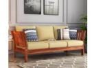 Raiden 3 Seater Sofa | Honey Irish Cream Finish | Wooden Street