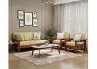 Quartz Wooden Sofa Set | Honey Irish Cream Finish | Wooden Street